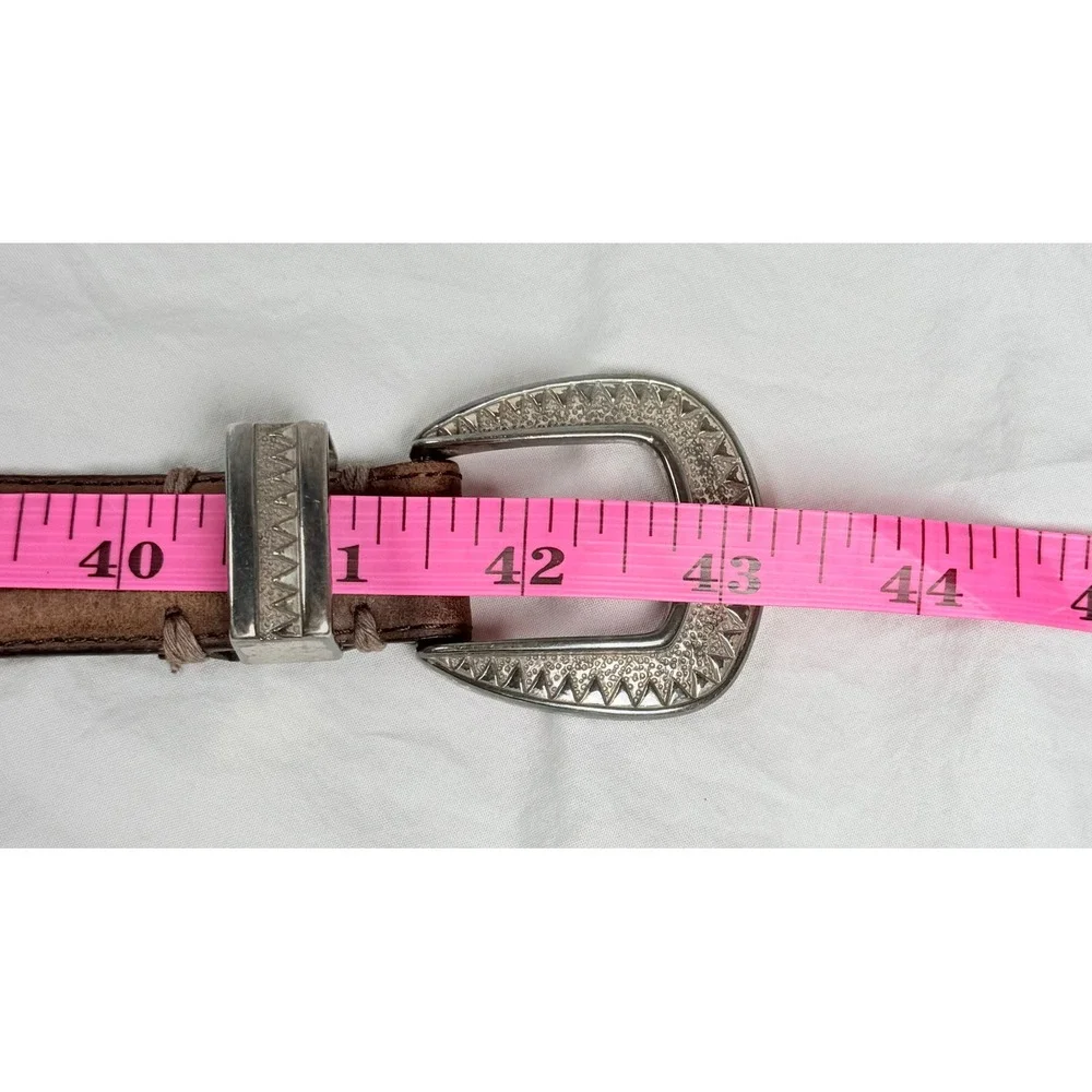 Full Grain Italian Leather Trout Fish Concho Belt Mens 36 Brown Western Fishing